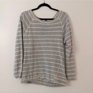 Young Fabulous & Broke cutout back fleece striped shirt long sleeve